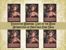 Load image into Gallery viewer, Enchanted Whispers; Lady of the Wood 35 printable Affirmation Positivity Card Deck, Digital Download