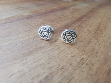 Load image into Gallery viewer, Heart Chakra Stud Sterling Silver Studs - Ocean Gypsy NZ