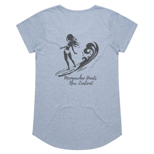 Girl in the Curl Surfer Tee in Dusky Blue