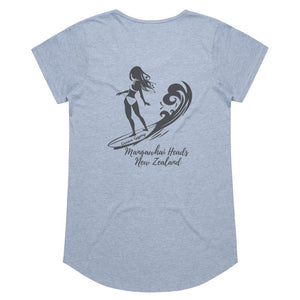 Girl in the Curl Surfer Tee in Dusky Blue