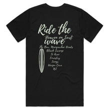 Load image into Gallery viewer, Organic Cotton Ride the Wave Location Black Mens Tee