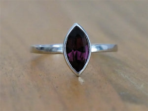 Amethyst Swarovski Crystal Surfboard Style Ring