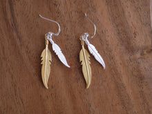 Load image into Gallery viewer, Gold &amp; Silver Ocean Gypsy Feather Earrings - Ocean Gypsy NZ