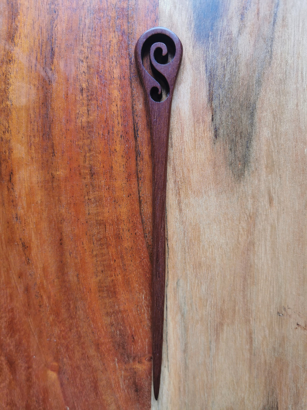 Beautiful Wooden Hand-Carved Hairpin Stick - Ocean Gypsy NZ