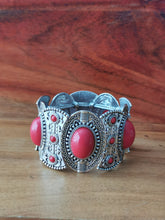 Load image into Gallery viewer, Boho Bracelet in Red, Black &amp; Turquoise - Ocean Gypsy NZ