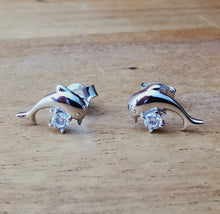 Load image into Gallery viewer, Silver Dolphin Earrings - Ocean Gypsy NZ