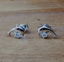 Load image into Gallery viewer, Silver Dolphin Earrings - Ocean Gypsy NZ