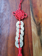 Load image into Gallery viewer, Five Coin Chinese Good Fortune Feng Shui Door Hanger - Ocean Gypsy NZ