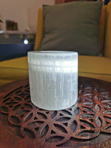 Selenite Round Tealight Candle Holder