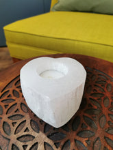 Load image into Gallery viewer, Selenite Heart Candle Holder - Ocean Gypsy NZ