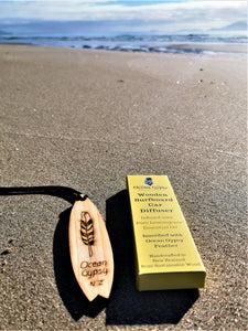 Lemongrass Wooden Surfboard feather Car Diffuser - Ocean Gypsy NZ