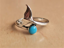 Load image into Gallery viewer, Whale Tail Turquoise Gem Stone Ring - Ocean Gypsy NZ