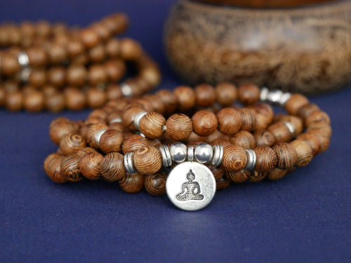 Wooden Mala Beads with Buddha