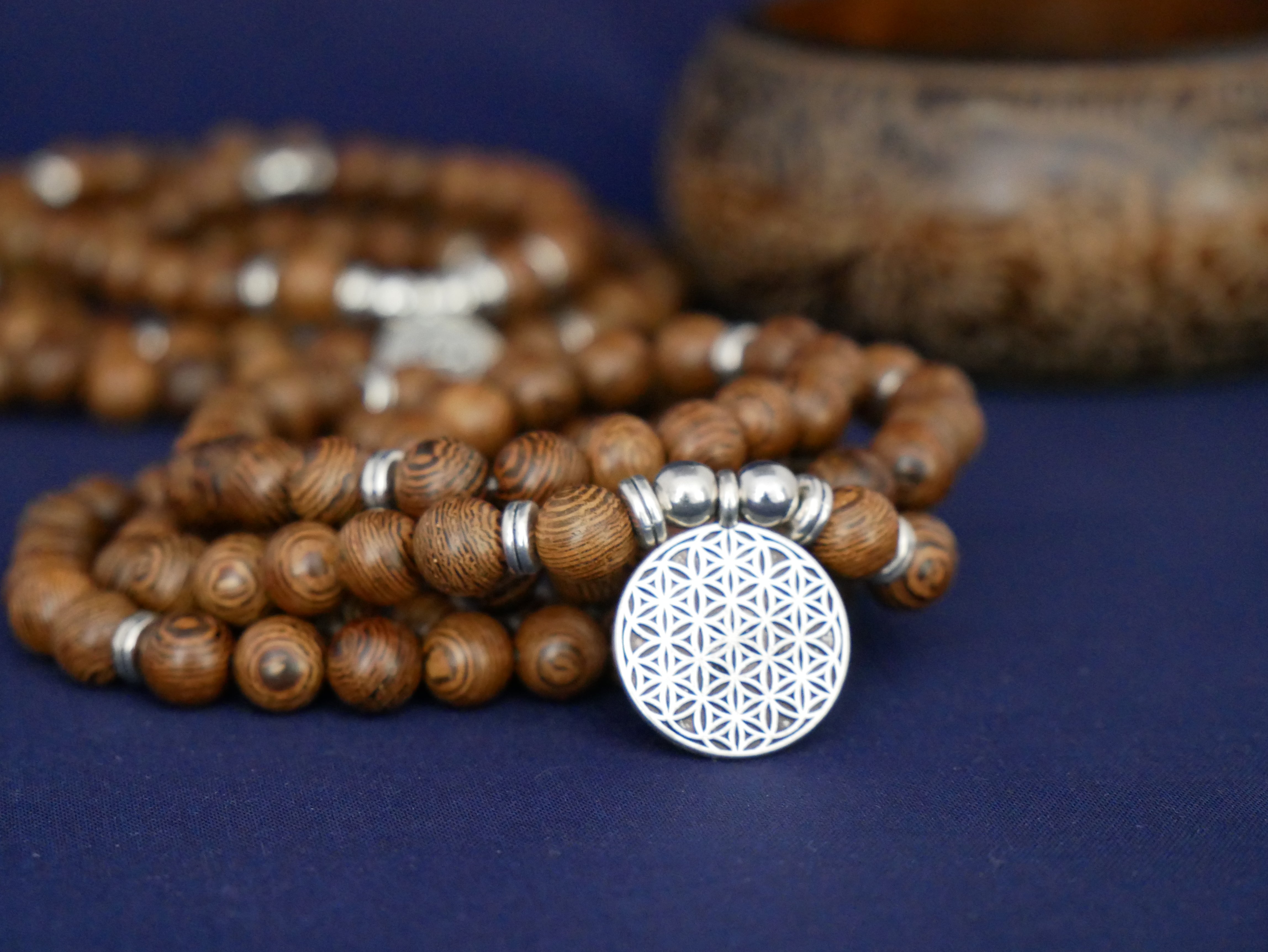 Rudraksha Wrist Mala beads - Tibetan Prayer Beads