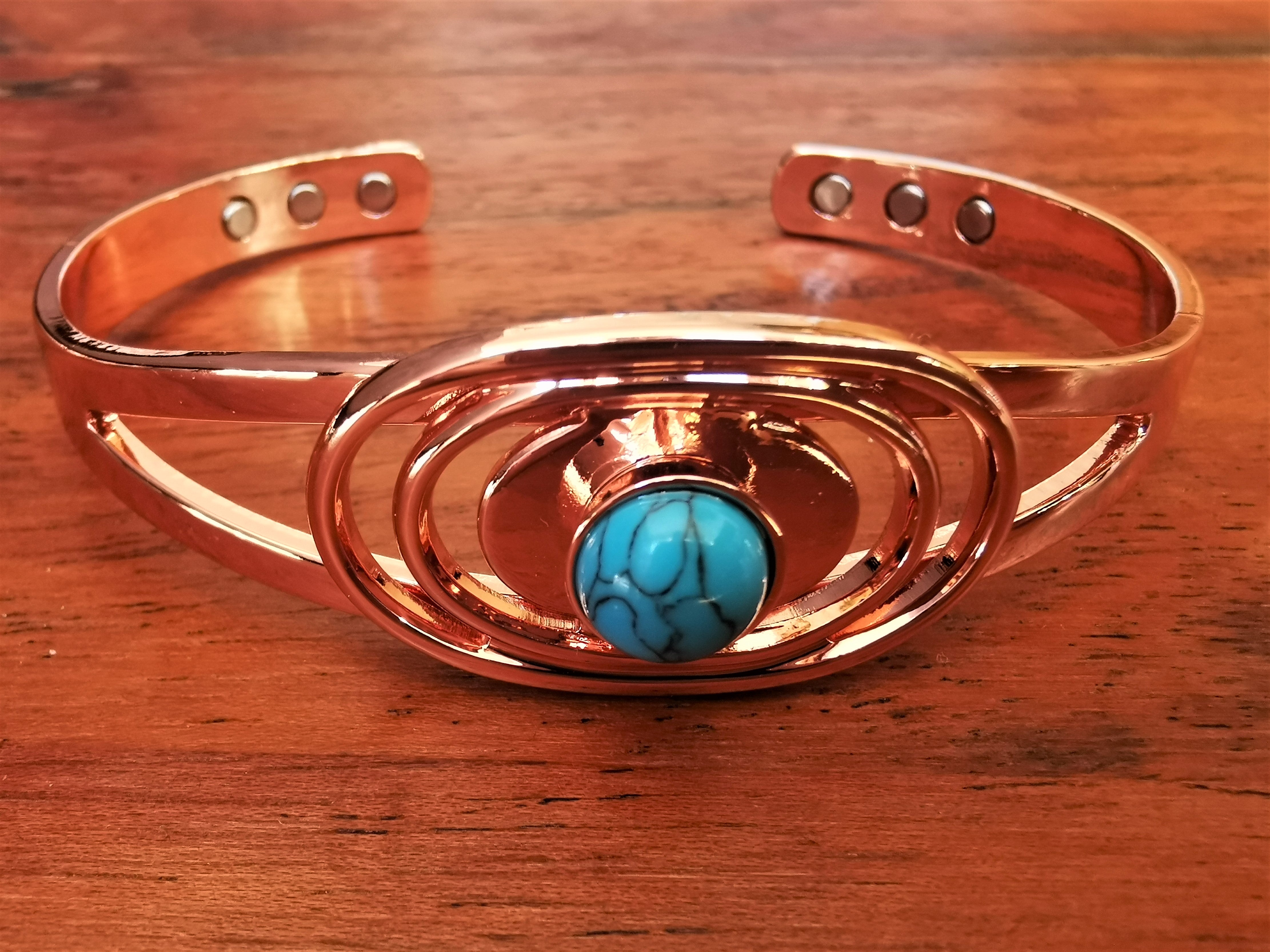 Copper bracelet sale with turquoise