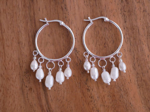 Freshwater Pearl Hoop Earrings - Ocean Gypsy NZ